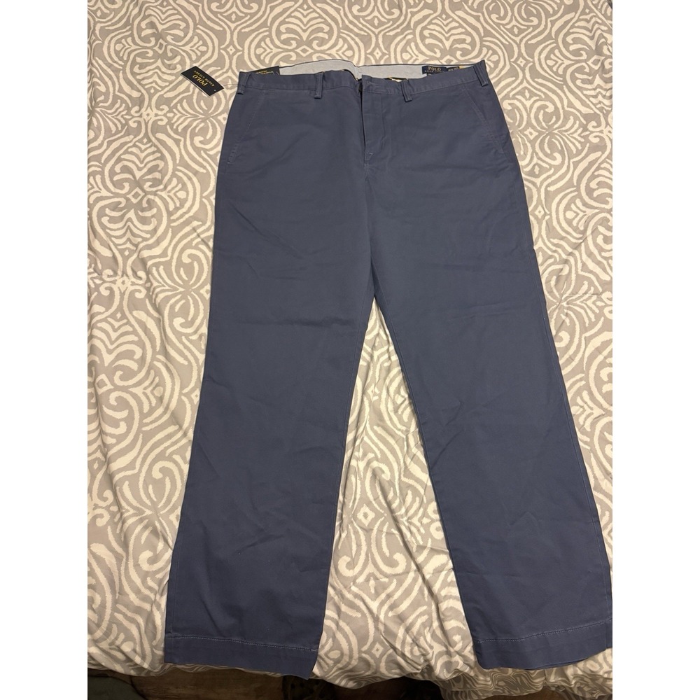 Polo Ralph Lauren Chino Pants Men 40x32 Navy Blue Stretch Straight Fit NWT